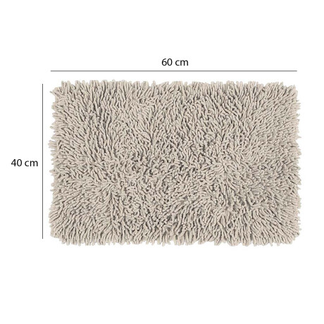 Alfombra Shaggy Felpudo 40x60cm Deco Hogar Living Baño Natural