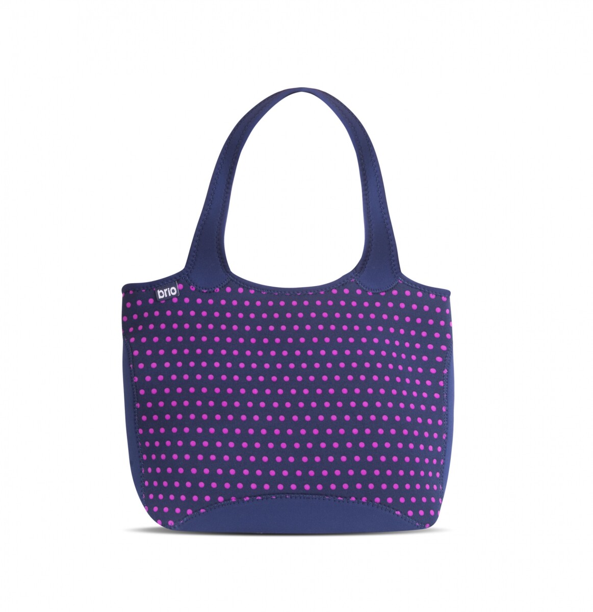 Cartera Neopreno brio con cierre - Violeta puntos rosa 