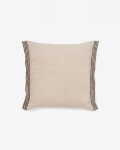 Almohadón Niven 100% lino beige jaspeado con rayas laterales 45 x 45 cm