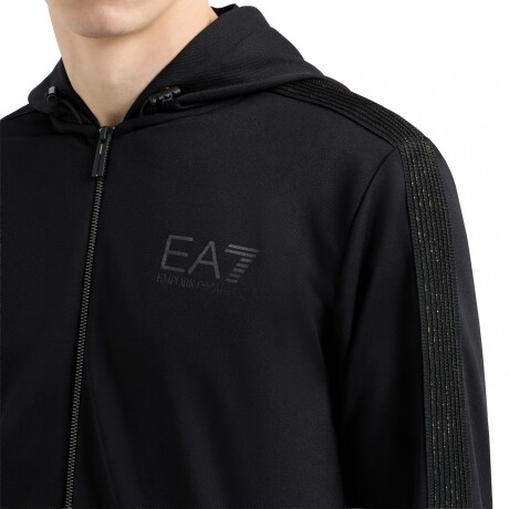 GOLD LABEL STRETCH TECHNICAL HOODED - EA7 EMPORIO ARMANI Black