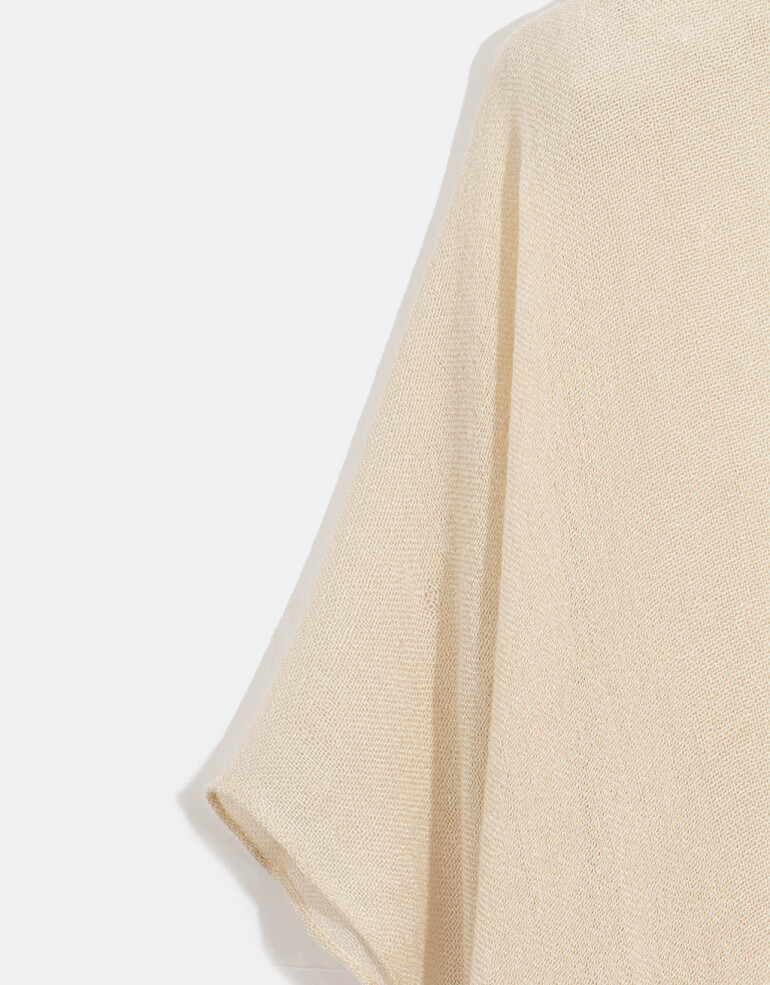 Kimonos Kimono Tejido Con Flecos - Blanco Crudo