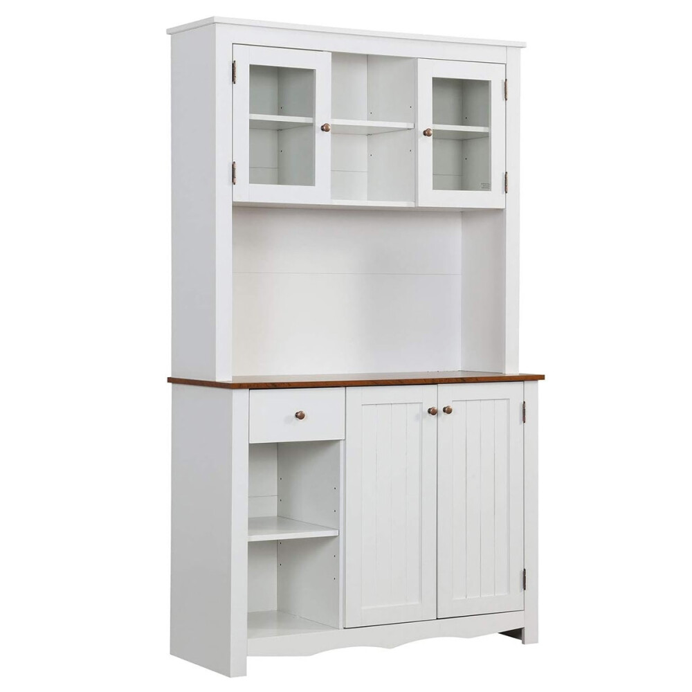 CRISTALERO 4 PUERTAS ARMARIO DE COCINA MODULAR APARADOR ALACENA BUFFET BLANCO