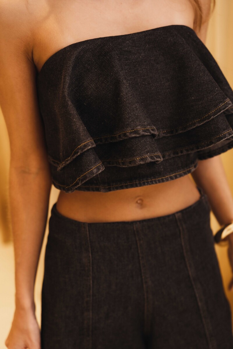 TOP MACARENA DENIM BLACK TOP MACARENA DENIM BLACK