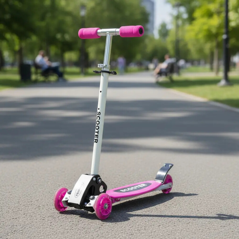 Monopatín Básico Scooter Con Luces Tripatin Rosa