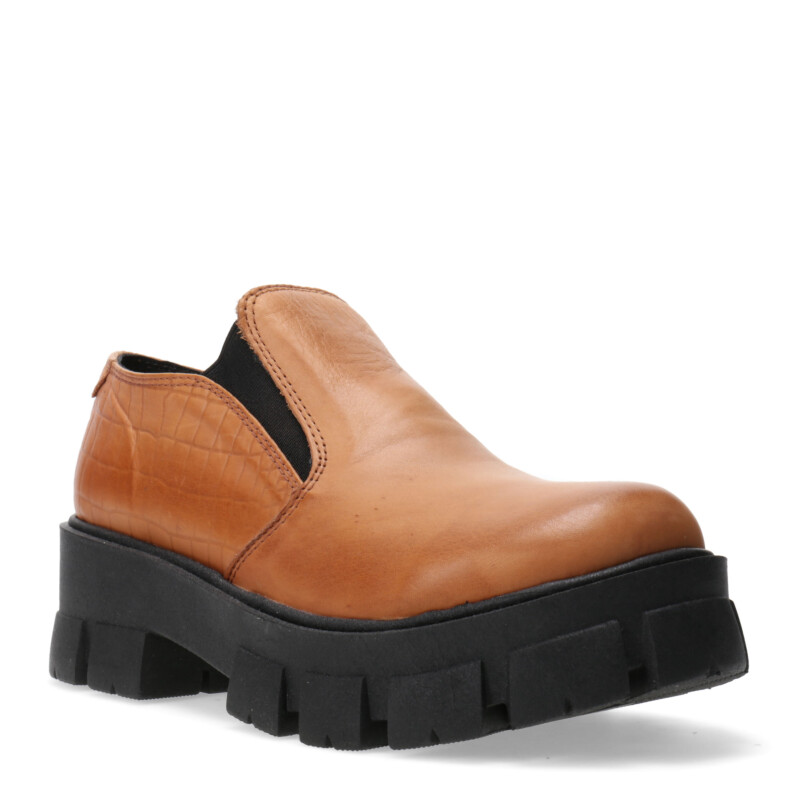 Zapato de Mujer Miss Carol de cuero con plataforma Marrón