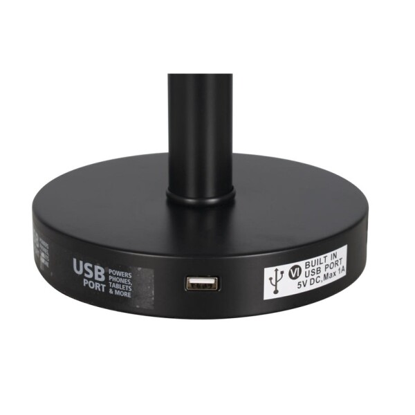 Lampara De Escritorio Mesa Portátil 220V Con Puerto Usb Color Negro