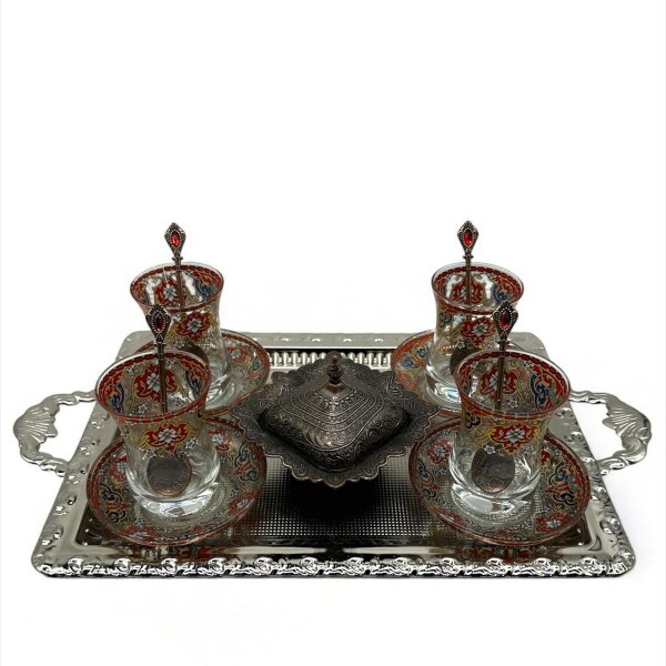Set de té para cuatro personas M3 Rojo