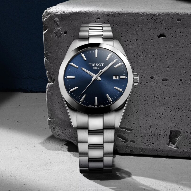 Reloj Tissot Gentleman T1274101104100 para hombre en acero Azul