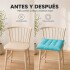 Almohadon Cuadrado Para Silla Eames Butaca Auto Colores Celeste