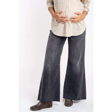 Jean Flared Wide Leg Mamá Gris