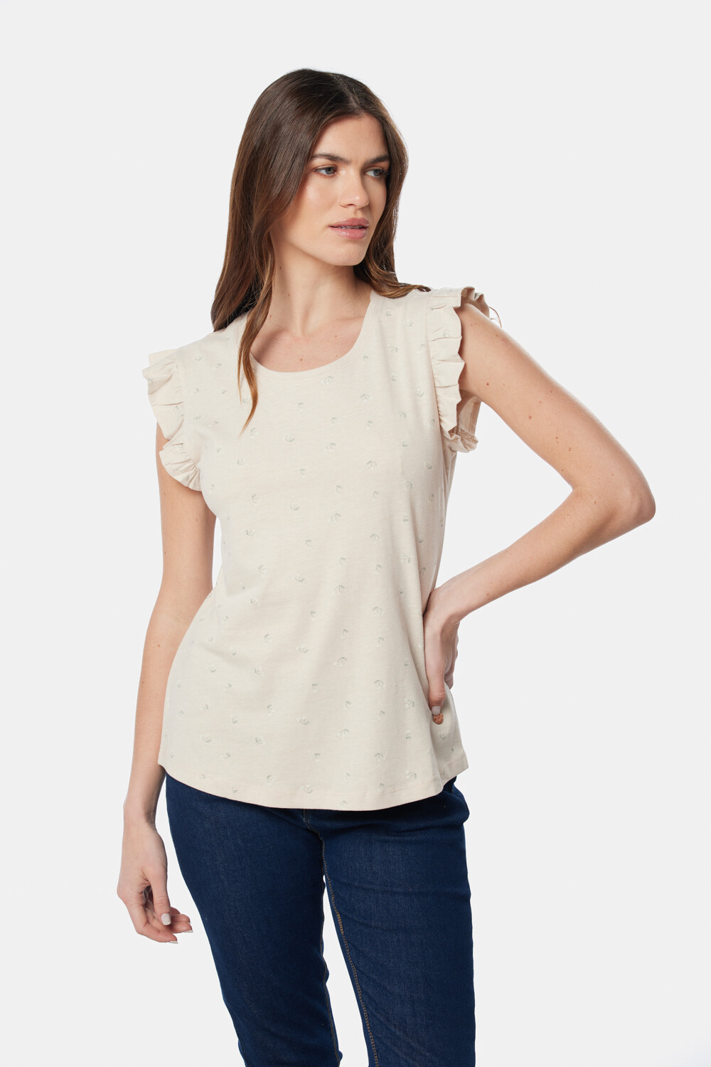 REMERA ESTAMPADA Beige