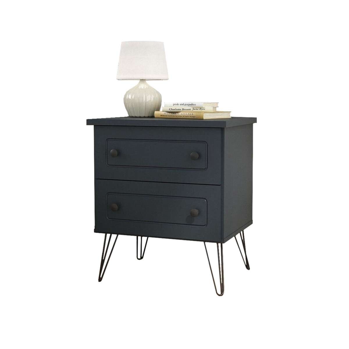 Mesa de luz Americana Plus 2 Cajones - Gris 