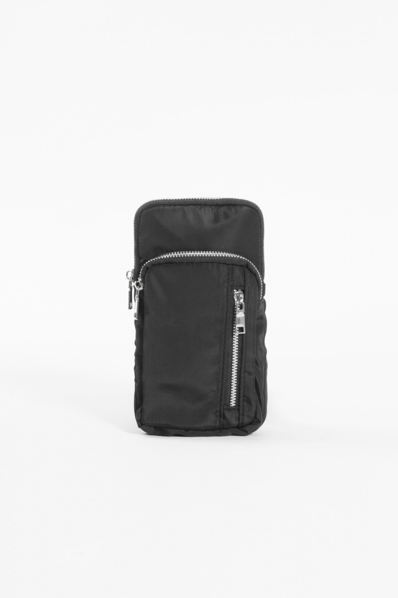 Porta celular tela cordón negro