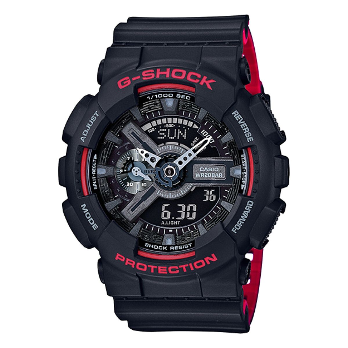 Reloj analógico-digital serie GA-100 color - Rojo y negro 
