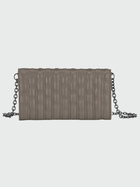 Longchamp -Sobre de cuero con solapa, Brioche Gris