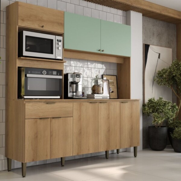 COCINA COMPACTA FLORIDA 1.85 MT 8 PUERTAS - CAPUCCINO/MENTA COCINA COMPACTA FLORIDA 1.85 MT 8 PUERTAS - CAPUCCINO/MENTA