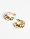 Aros Argollas Metal Argollas De Metal Trenzado - Dorado