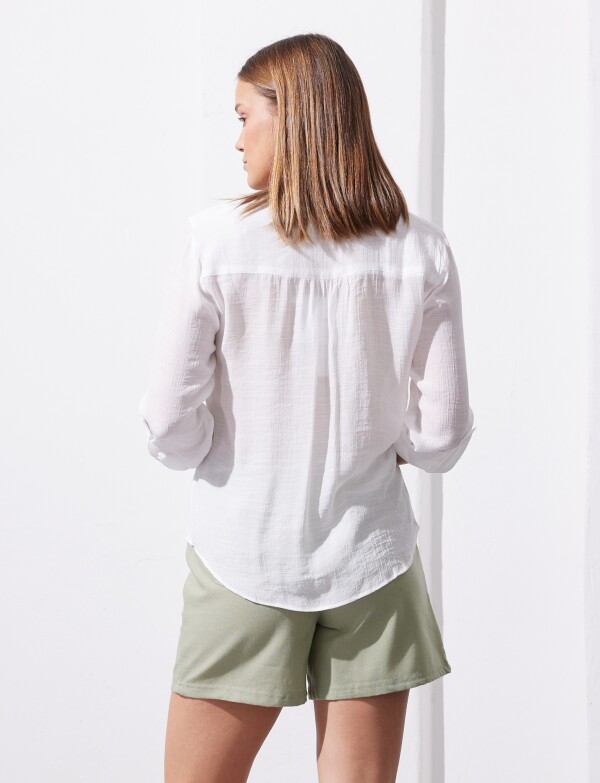 Blusa Nudo Botones BLANCO