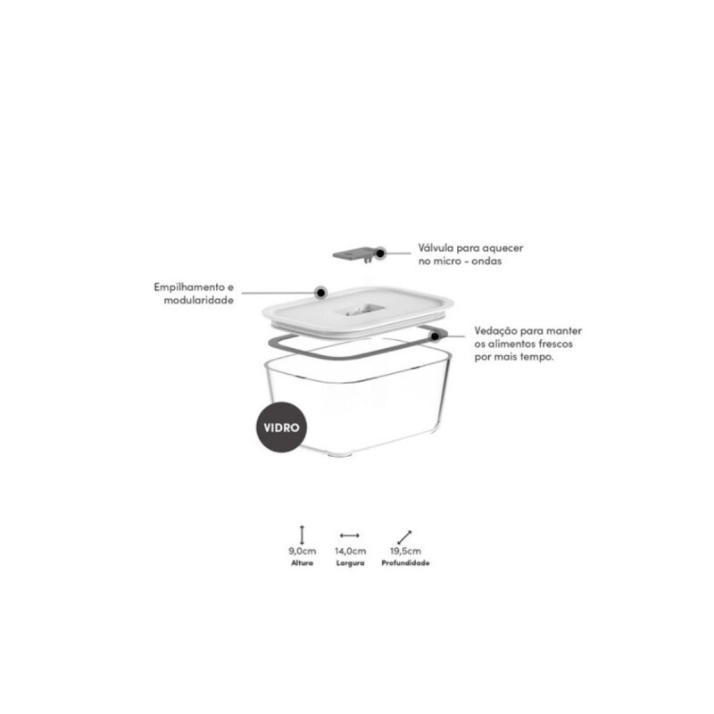 Tupper de vidrio hermético 1,2 Lts Modelo Fresh Lock Tupper De Vidrio Hermético 1,2 Lts Modelo Fresh Lock