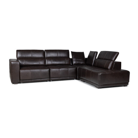 Rinconera Seúl - Cuero Básico - Chaise derecho Café - (Preventa)