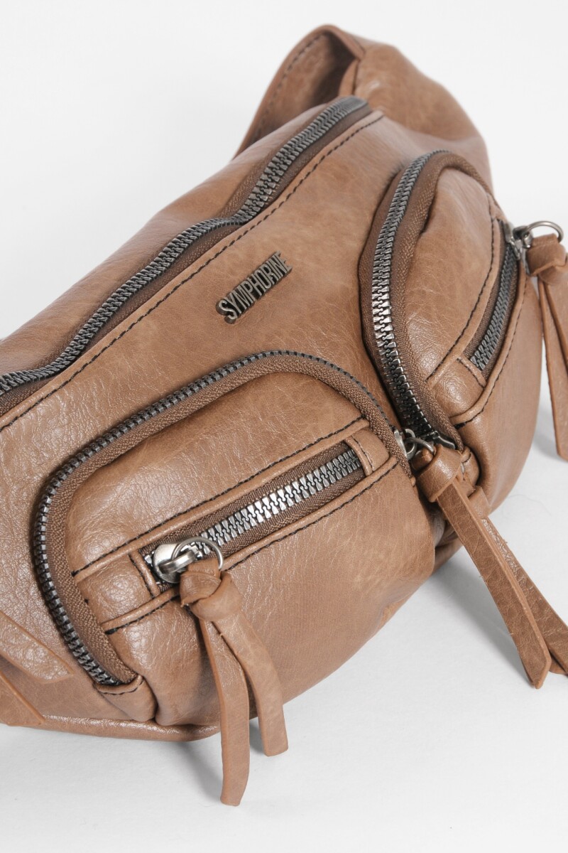 Riñonera bolsillos soft marrón