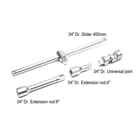 JUEGO DE DADOS ENC 3/4 CON VALIJA 27PZS INDUSTRIAL HARDEN ++ N/a