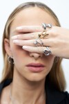 Anillo acero gotic plateado