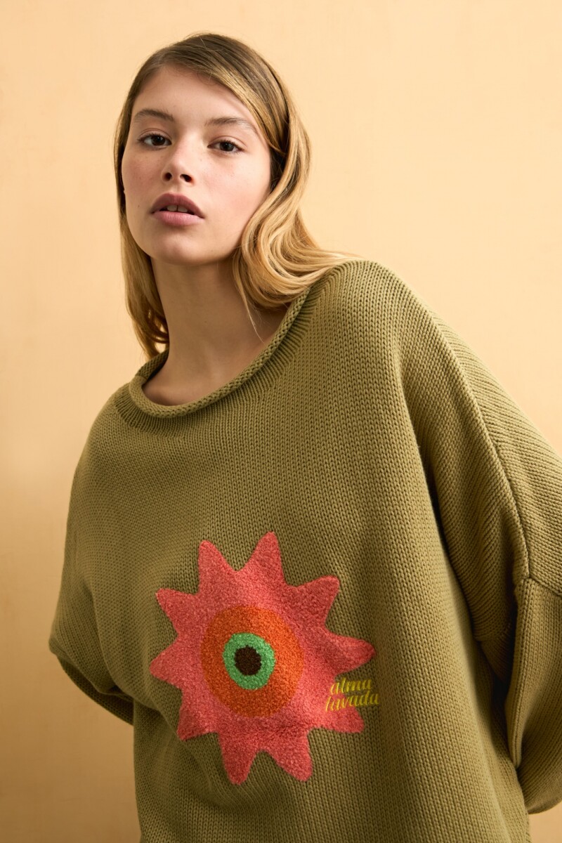 Sweater alma lavada verde