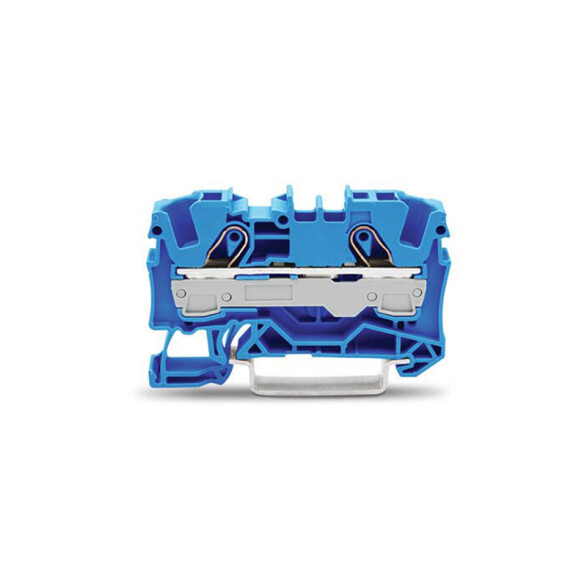 Borne p/riel aislado 6mm² azul WG0022