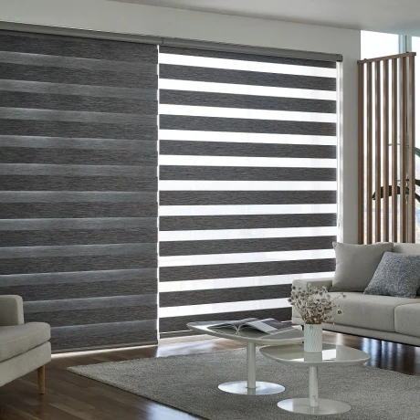 Cortina Roller Zebra Gris Oscuro Ancho 1.5M x Alto 2M Cortina Roller Zebra Gris Oscuro Ancho 1.5M x Alto 2M