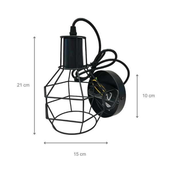 Lampara Techo Colgante Jaula Metal Vintage Retro Luz Aplique Artefacto Imback Color Negro Lampara Techo Colgante Jaula Metal Vintage Retro Luz Aplique Artefacto Imback Color Negro