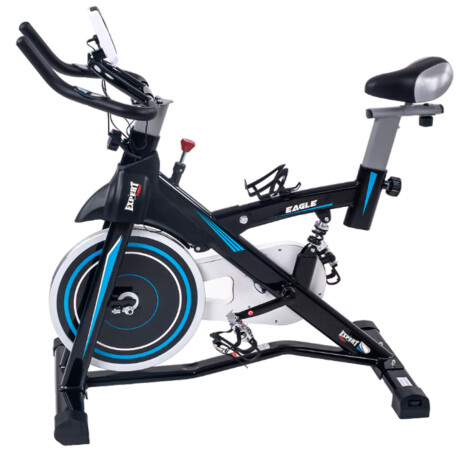 Bicicleta Spinning Expert Fitness Eagle 13Kg Profesional Amortiguador Azul-Negro