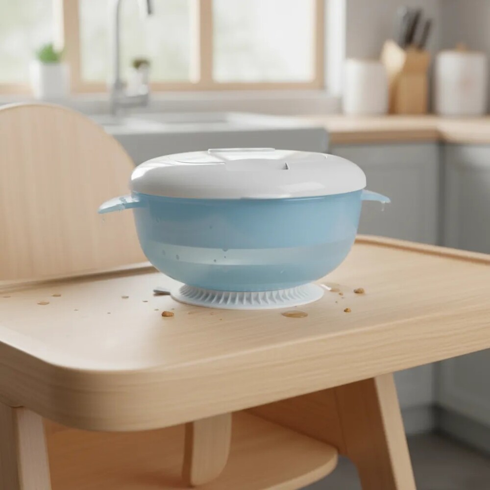 Bowl 4 en 1 KIKKABOO celeste transparent