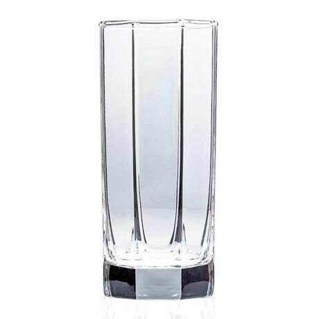 Set X6 Vaso Alto Rabba p/ Agua Refresco Jugo en Vidrio 310Ml Transparente