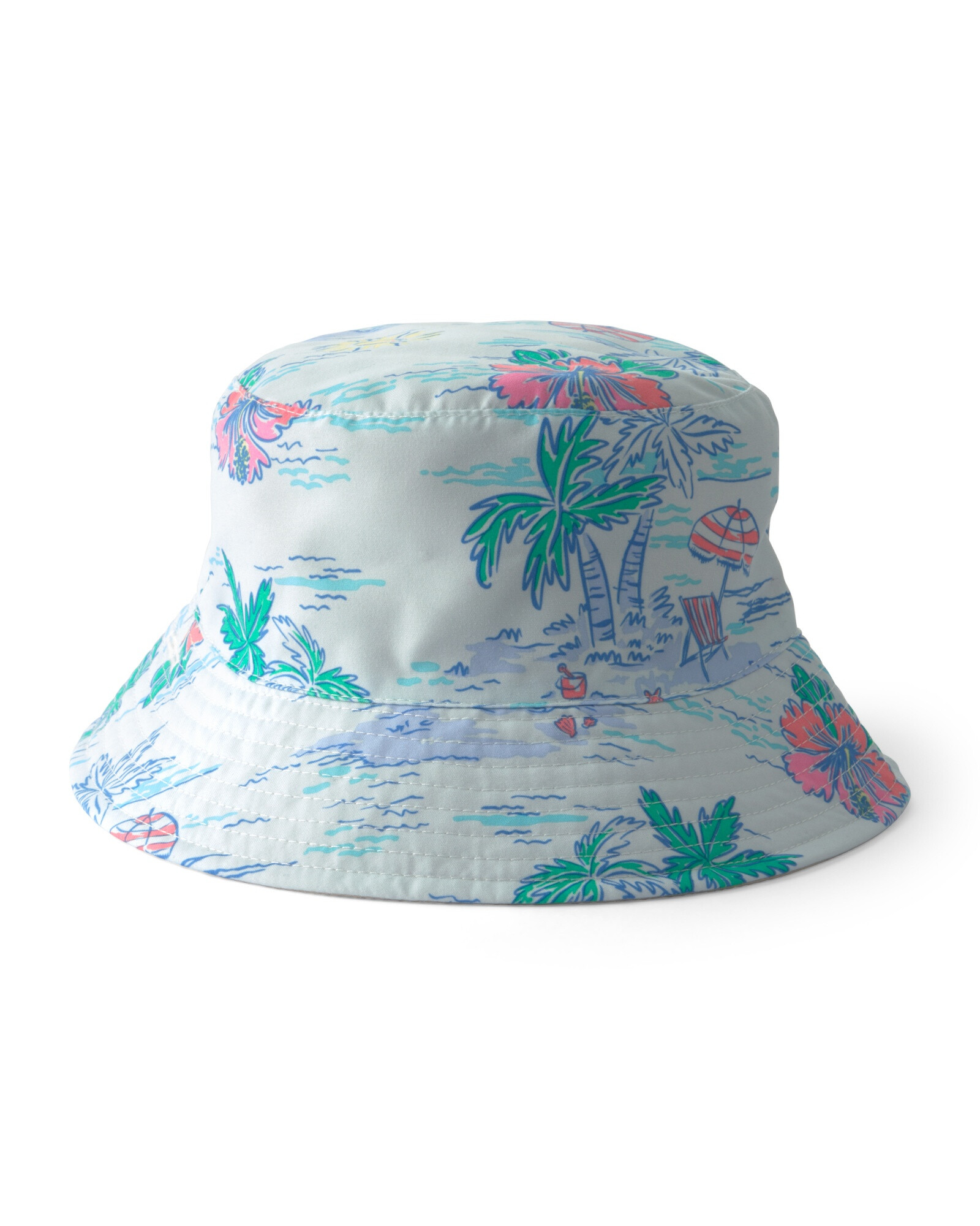 Gorro reversible, diseño tropical y beige Gorro reversible, diseño tropical y beige