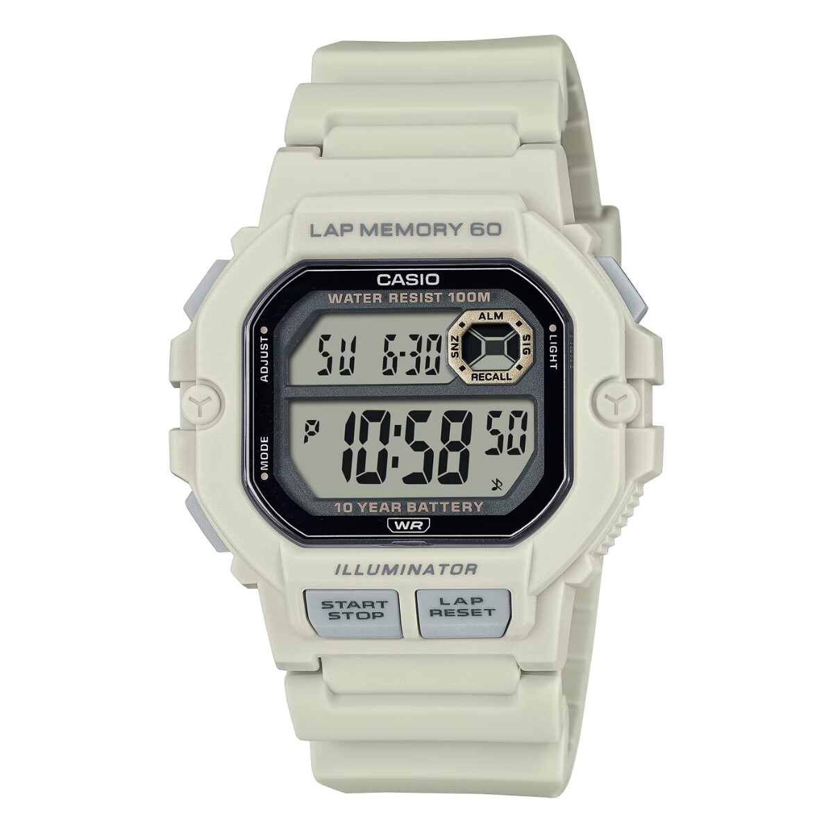 Reloj CASIO WS1400H-8AVDF Resina Beige Esfera 44mm 