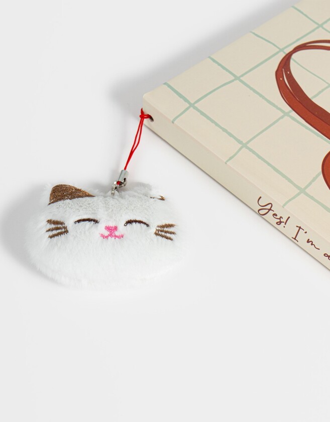 Anotadores Cuadernos y Memos Cuaderno A5 Con Charm Gatito - Combinacion Multicolor