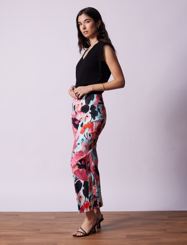 Pantalon Print MULTI/ROSA