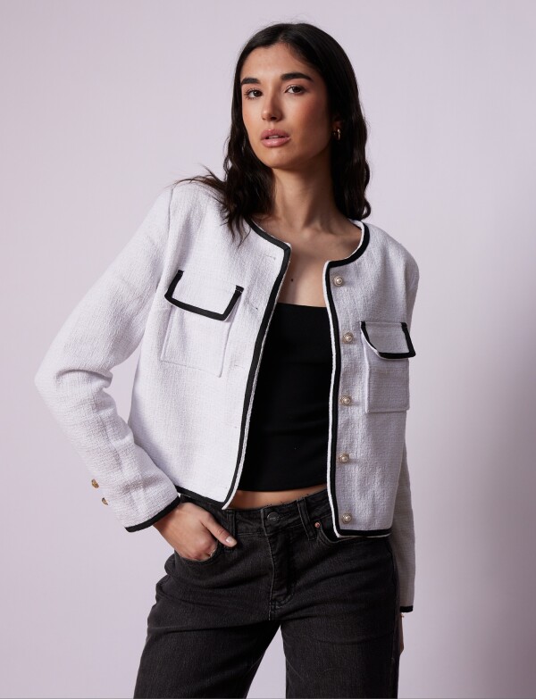 Chaqueta Tweed BLANCO/NEGRO
