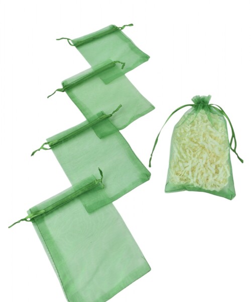 Pack x 100 - Bolsas organza 9x15 cm VERDE