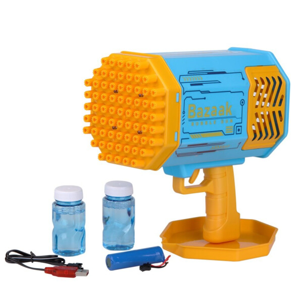 Pistola Burbujas Bazooka X69 Disparadores Recargable Juguete Variante Color Azul