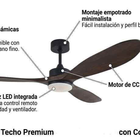 Ventilador De Techo Niza 3 Aspas Simil Madera Con Luz Led Ventilador De Techo Niza 3 Aspas Simil Madera Con Luz Led