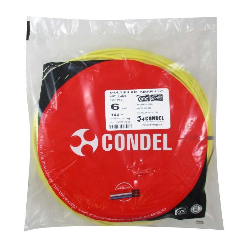 CABLE MULTIFILAR 6,00MM2 AMARILLO CONDEL CABLE MULTIFILAR 6,00MM2 AMARILLO CONDEL