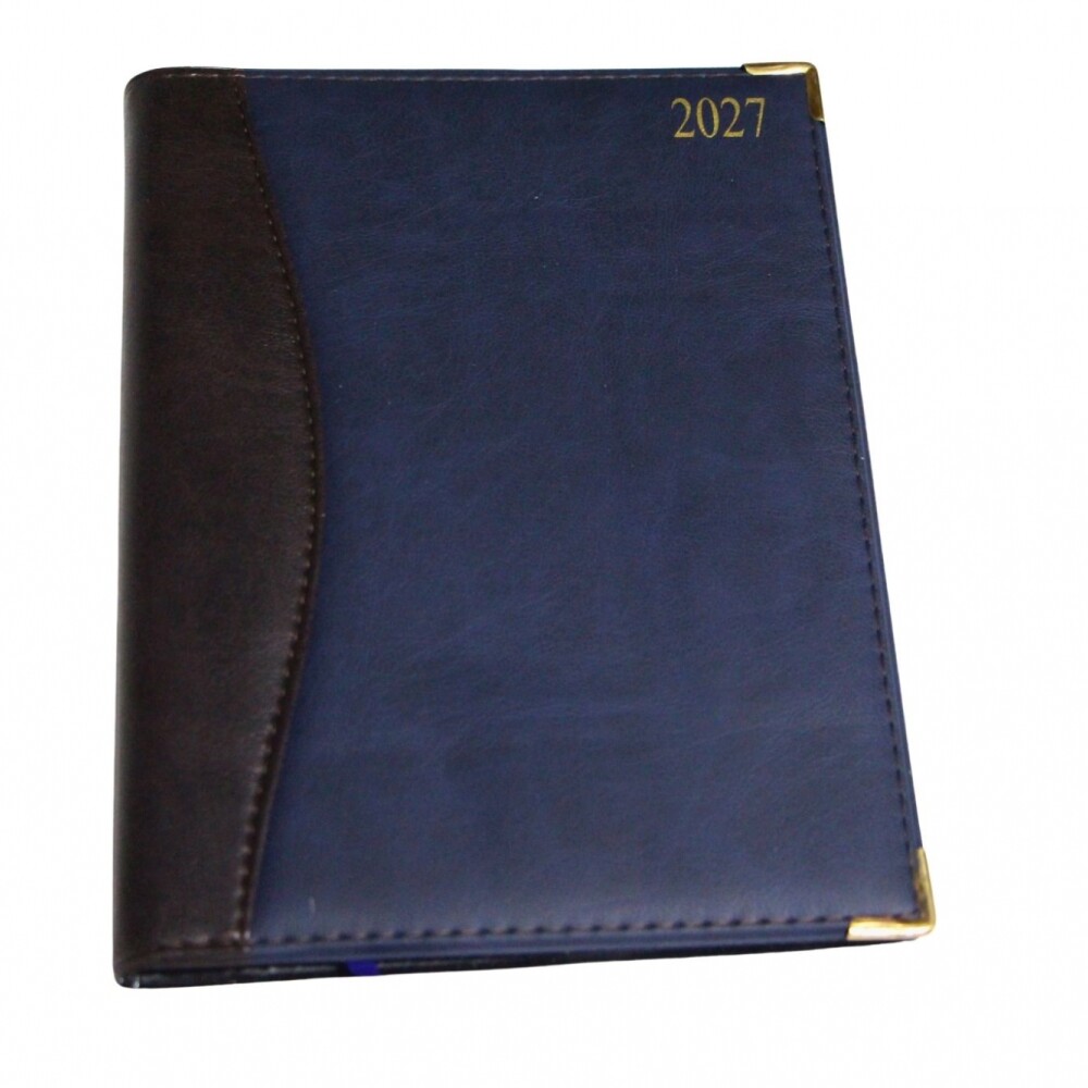 AGENDA ABEZETA 201 CLASICA DEL AÑO TAPA COSIDA SEMANA A LA VISTA TAPA MARRON Y AZUL