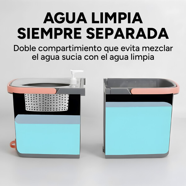 Mopa Balde Trapeador Giratorio Centrifugado Extensible Pro Color Gris