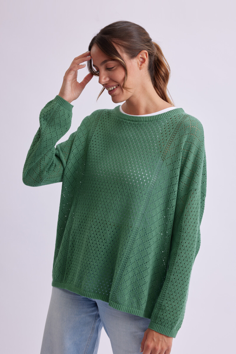 Buzo de punto fantasía Verde