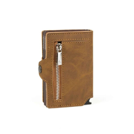 Billetera Baleine Double Kansas Zipper Ligth Brown