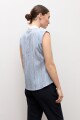 Camisa rayada sin mangas celeste