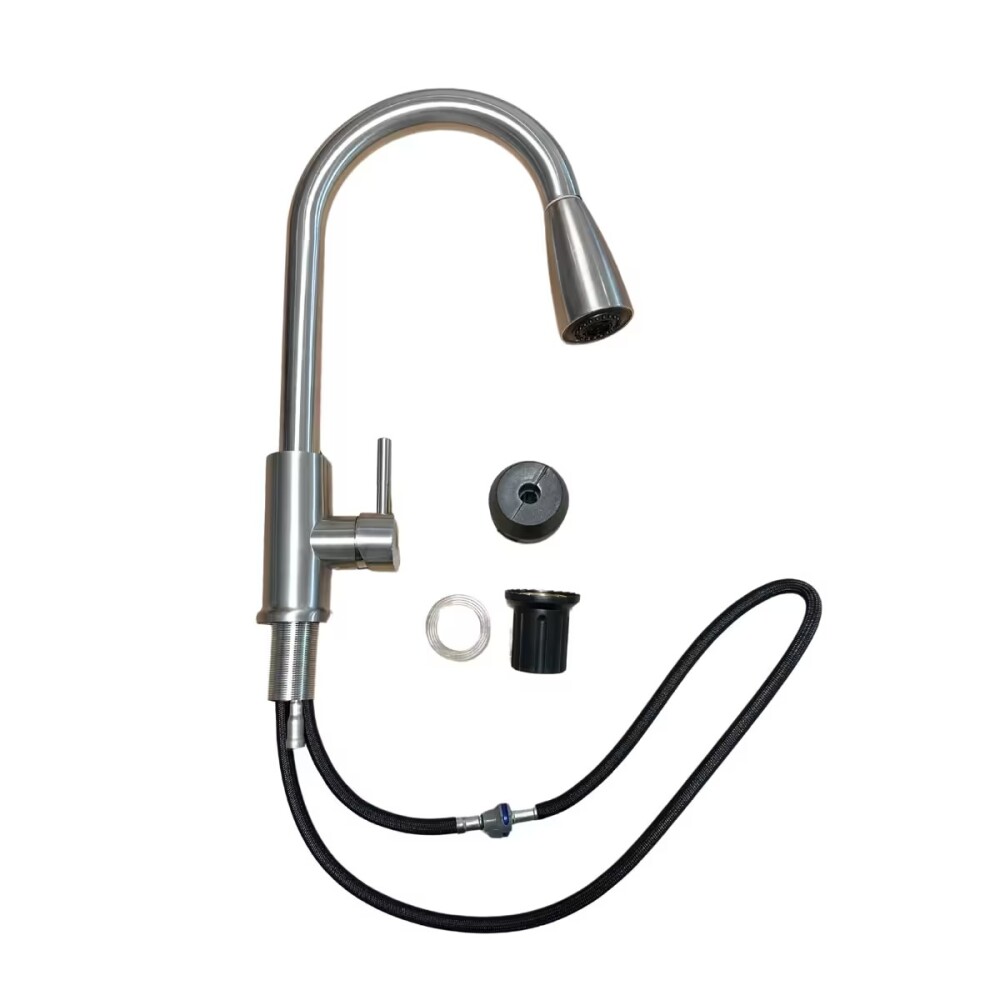 Grifería de Cocina Monocomando de mesada pico extraíble Murdock Satinado Grifería De Cocina Monocomando De Mesada Pico Extraíble Murdock Satinado