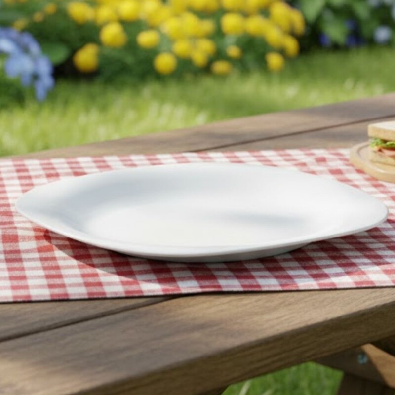 Plato postre semicuadrado - BLANCO — Garage Impo